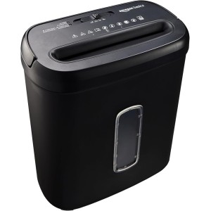 Basics 8-Sheet Cross Cut Paper Shredder and Credit Card Shredder - Black