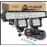 Nilight - ZH002 20Inch 126W Spot Flood Combo Off Road Led Light Bar 2PCS 18w 4Inch LED Pods With 16AWG Wiring Harness Kit-3 Lead For Tractor, 2 Years Warranty