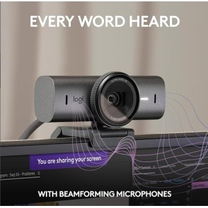 Logitech MX Brio Ultra HD 4K Collaboration, Streaming Webcam, 1080p at 60 FPS, Show Mode, Works with Microsoft Teams, Zoom, Google Meet, Nintendo Switch 2 new GameChat mode - Graphite